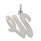 Sterling Silver Large Script Initial Letter W Charm Jewerly 21mm x 11mm